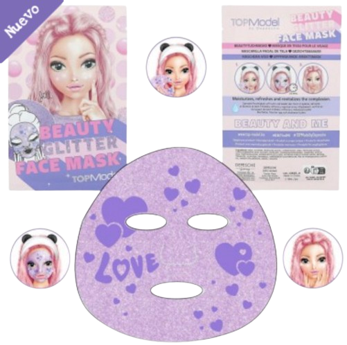 TOPModel mascarilla facial purpurina BEAUTY and ME