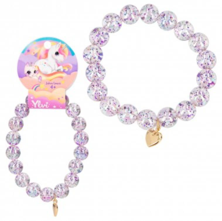 Ylvi pulsera con bolas de purpurina