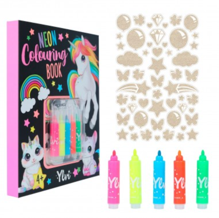 Ylvi set libro de colorear neón