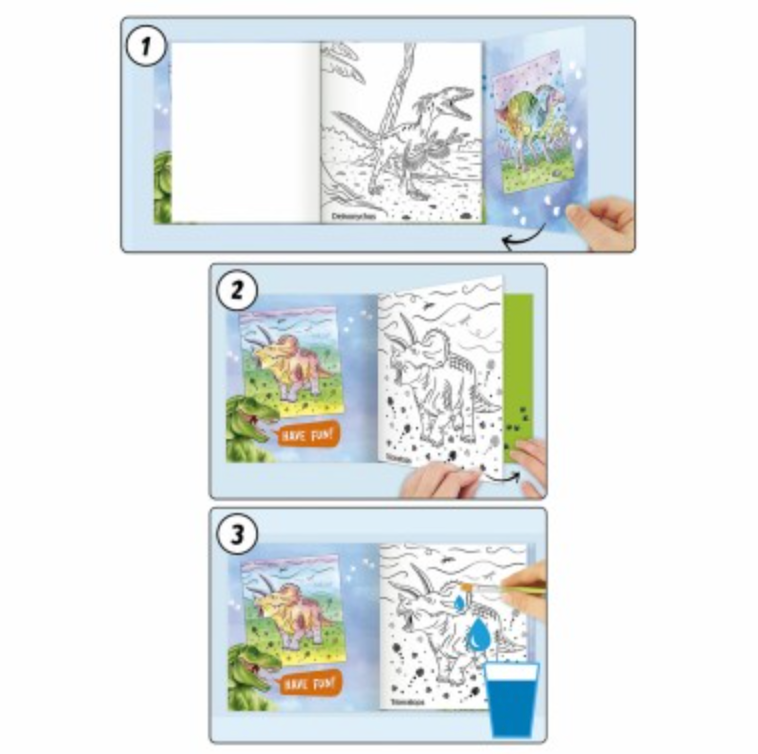 Dino World libro de acuarelas