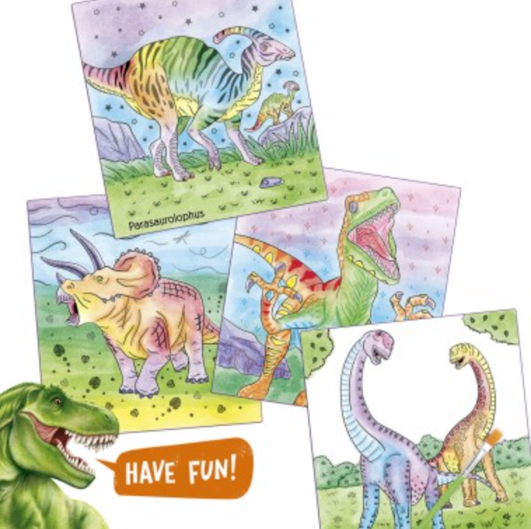 Dino World libro de acuarelas
