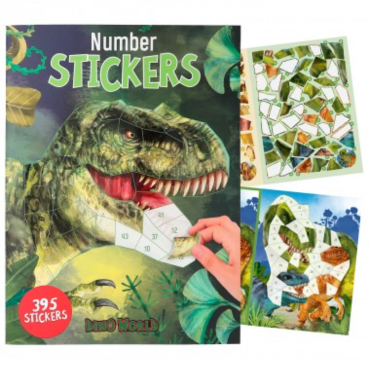 Dino World libro de pegatinas por números