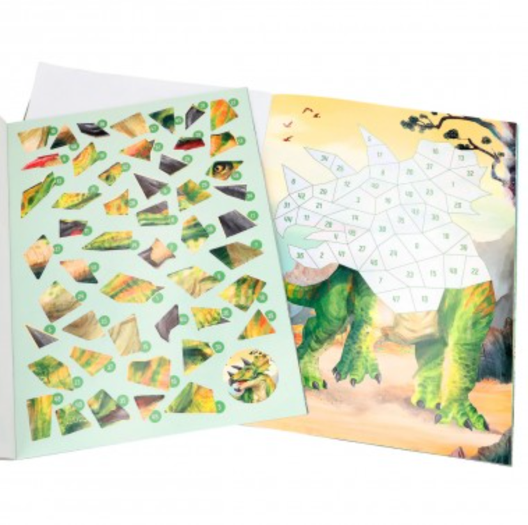 Dino World libro de pegatinas por números