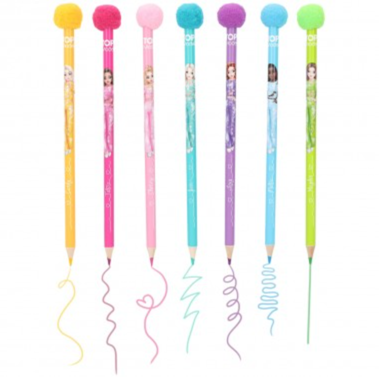 Set de lápices de colores con pompones de TOPModel
