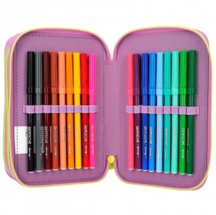 Estuche triple TOPModel con bolsillo frontal