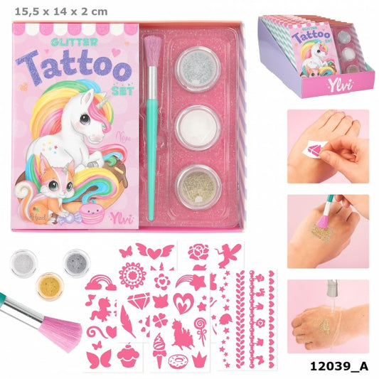 Ylvi Set para tatuajes con purpurina