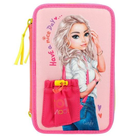 Estuche triple TOPModel con bolsillo frontal