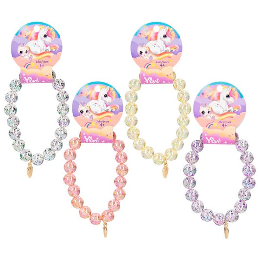 Ylvi pulsera con bolas de purpurina