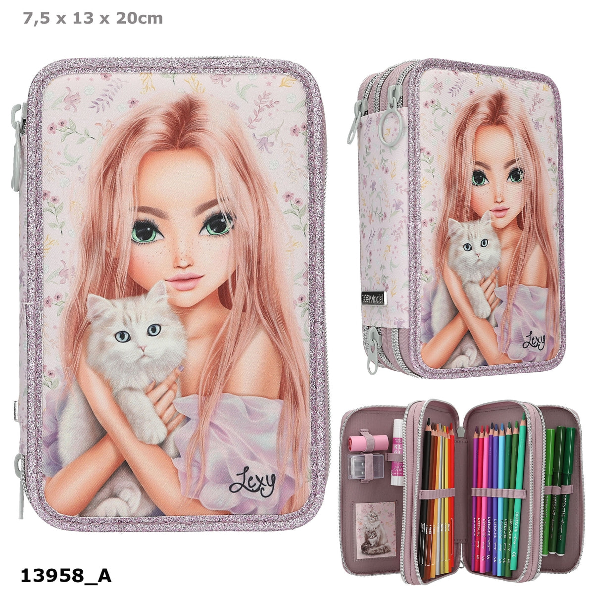 TOPModel estuche triple BLOOMING KITTY