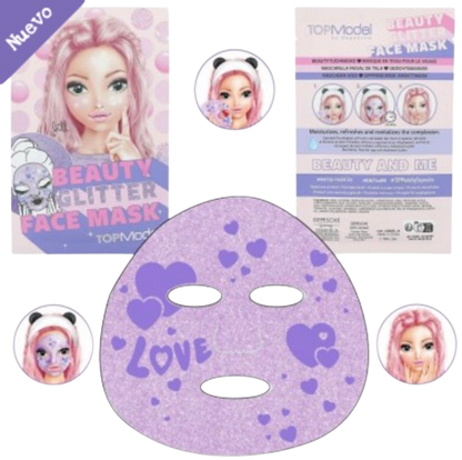 TOPModel mascarilla facial purpurina BEAUTY and ME