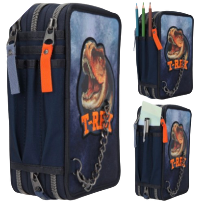 Dino World Estuche triple T-REX