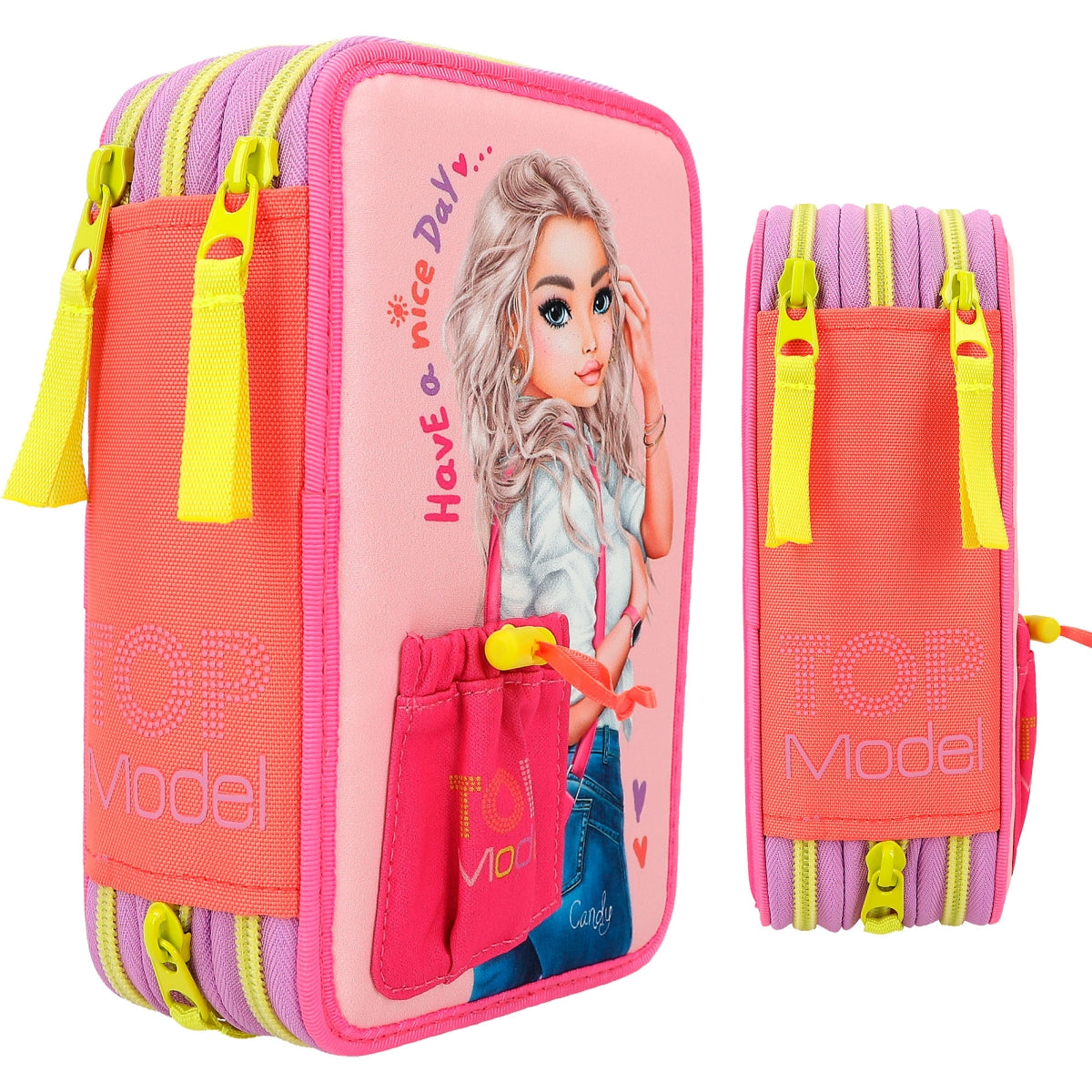 Estuche triple TOPModel con bolsillo frontal
