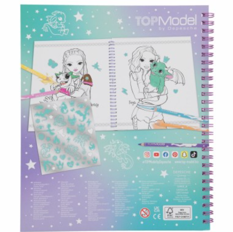 TOPModel libro de colorear DRAGON LOVE