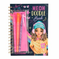 TOPModel Doodle Book neón con set de bolígrafos neón